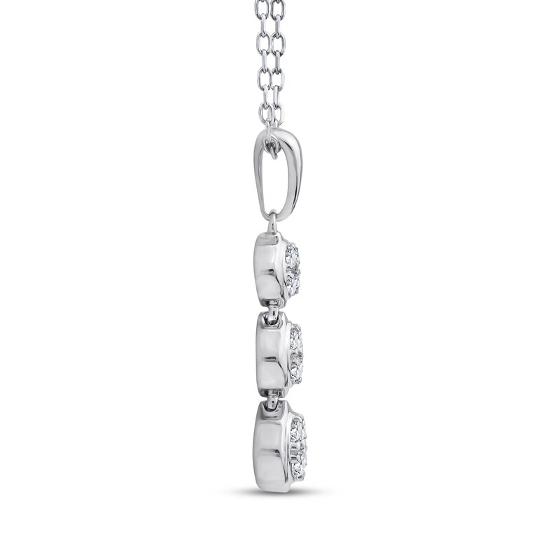 Main Image 3 of Memories Moments Magic Multi-Diamond Circle Drop Necklace 1/6 ct tw Sterling Silver 18"