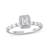 Thumbnail Image 1 of Now + Forever Emerald-Cut Lab-Grown Diamond Halo Engagement Ring 3/4 ct tw 10K White Gold