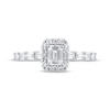 Thumbnail Image 3 of Now + Forever Emerald-Cut Lab-Grown Diamond Halo Engagement Ring 3/4 ct tw 10K White Gold