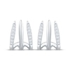 Thumbnail Image 2 of Diamond Three-Row J-Hoop Earrings 1/3 ct tw Sterling Silver