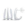 Thumbnail Image 3 of Diamond Three-Row J-Hoop Earrings 1/3 ct tw Sterling Silver