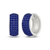 Thumbnail Image 1 of Men's Blue Lab-Created Sapphire Huggie Hoop Earrings Sterling Silver