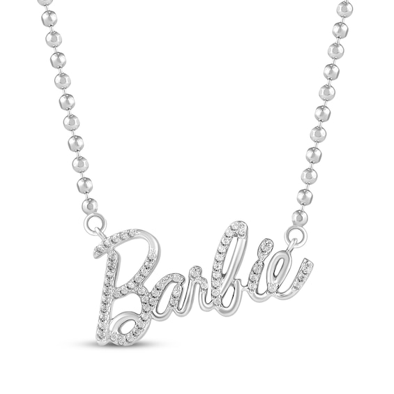 Barbie Diamond Script Necklace 1/6 ct tw Sterling Silver 18"