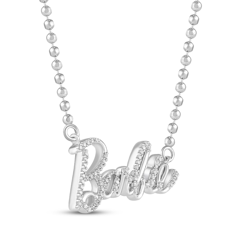 Main Image 2 of Barbie Diamond Script Necklace 1/6 ct tw Sterling Silver 18"
