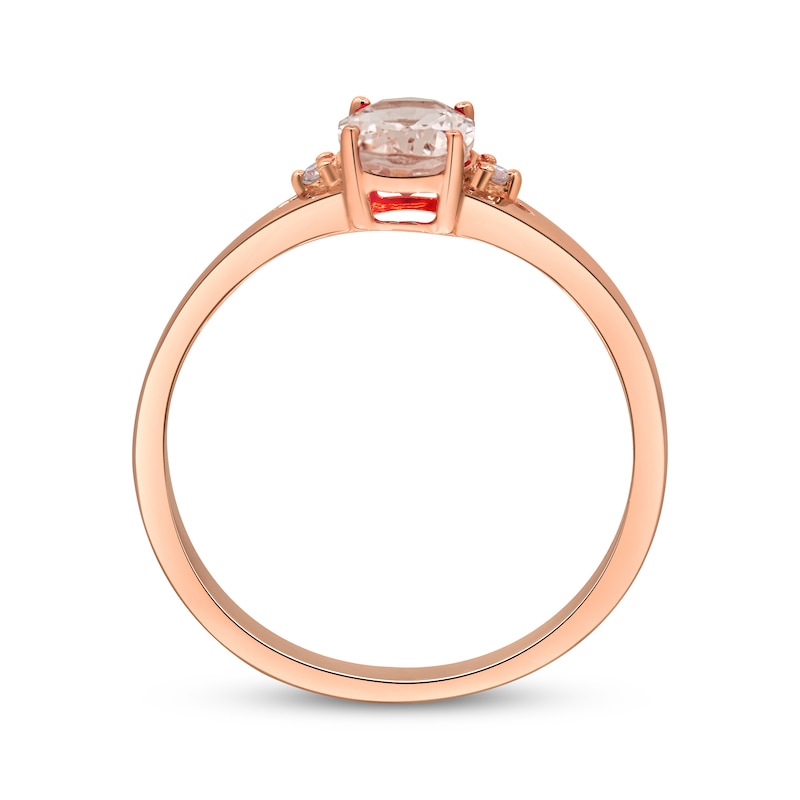Main Image 3 of Oval-Cut Morganite & Diamond Accent Ring 10K Rose Gold