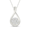 Thumbnail Image 1 of Multi-Diamond Teardrop Necklace 1/10 ct tw Sterling Silver 18"
