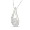 Thumbnail Image 2 of Multi-Diamond Teardrop Necklace 1/10 ct tw Sterling Silver 18"