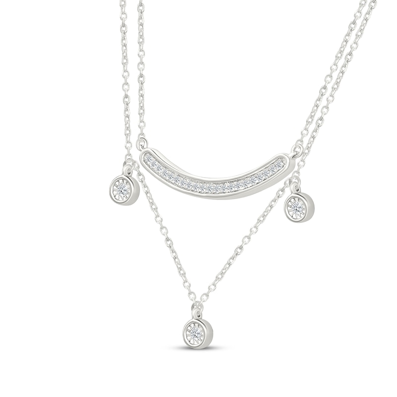 Main Image 2 of Diamond Layered Necklace 1/6 ct tw Sterling Silver 18"