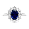Thumbnail Image 3 of KAY Lab-Grown Diamonds Oval-Cut Blue Lab-Created Sapphire Halo Ring 3/4 ct tw 10K White Gold