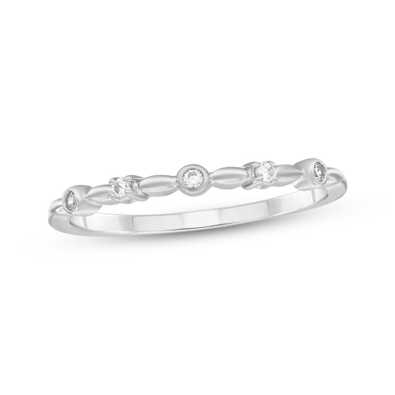 Adore Diamond Station Anniversary Ring 1/20 ct tw 10K White Gold