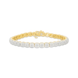 KAY Lab-Grown Diamonds Cushion-Shaped Link Bracelet 1/4 ct tw 24K Yellow Gold Vermeil Sterling Silver 7.25"