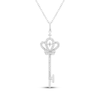 Thumbnail Image 1 of Diamond Crown-Topped Key Necklace 1/5 ct tw Sterling Silver 18"