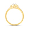 Thumbnail Image 3 of Diamond Halo Promise Ring 1/6 ct tw 10K Yellow Gold