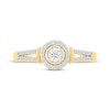 Thumbnail Image 4 of Diamond Halo Promise Ring 1/6 ct tw 10K Yellow Gold