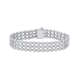 KAY Lab-Grown Diamonds Three-Row Bracelet 12 ct tw 14K White Gold 7"