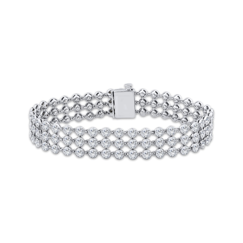 Main Image 1 of KAY Lab-Grown Diamonds Three-Row Bracelet 12 ct tw 14K White Gold 7"