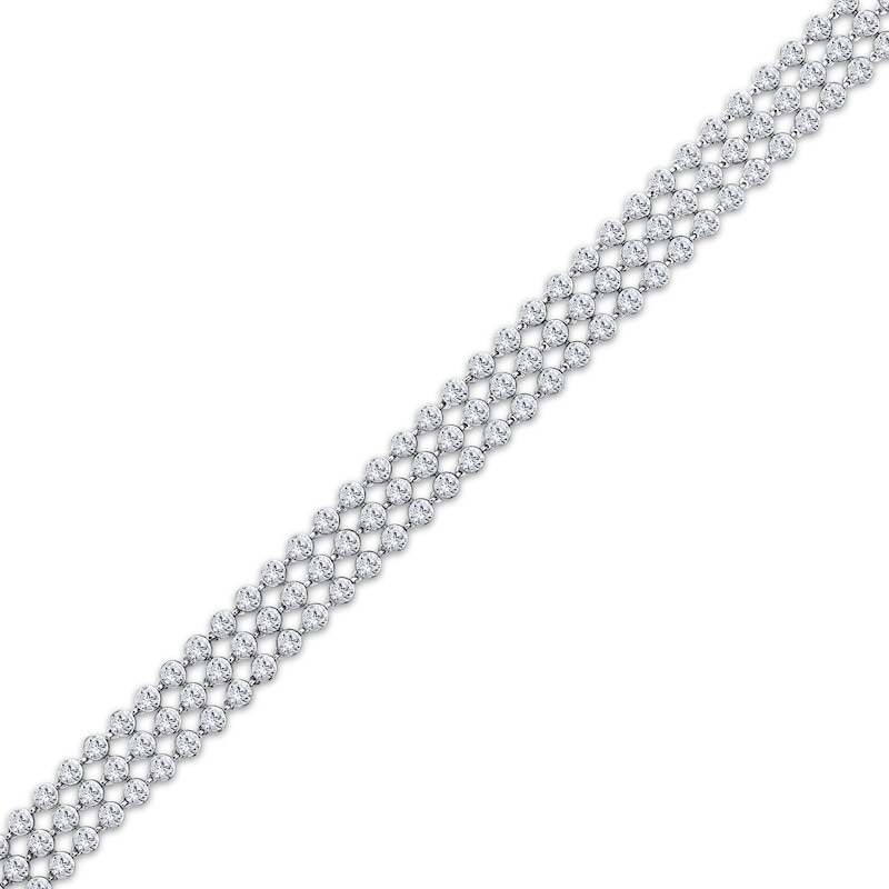 Main Image 2 of KAY Lab-Grown Diamonds Three-Row Bracelet 12 ct tw 14K White Gold 7"