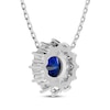 Thumbnail Image 3 of Blue & White Lab-Created Sapphire Halo Necklace Sterling Silver 18"