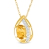 Thumbnail Image 2 of Oval-Cut Citrine & White Lab-Created Sapphire Teardrop Frame Necklace 24K Yellow Gold Vermeil Sterling Silver 18"