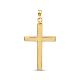 Simple Cross Necklace Charm 10K Yellow Gold