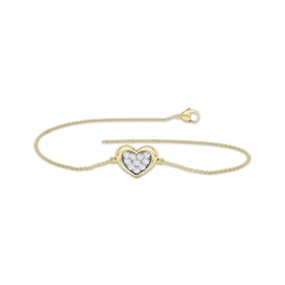 KAY Lab-Grown Diamonds Heart Bracelet 1/15 ct tw 10K Yellow Gold 7.25"