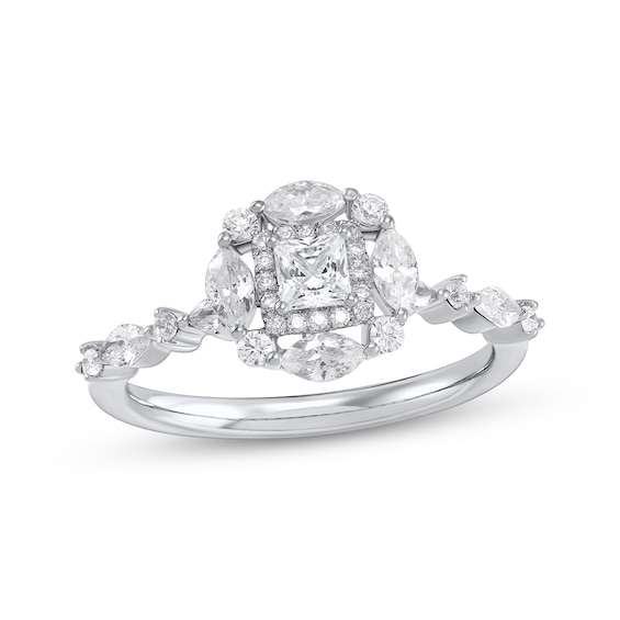 Adore Lab-Grown Diamonds Certified Marquise-Cut Halo Engagement Ring 1 ct tw 14K White Gold
