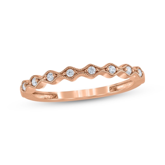 Adore Heirloom Style Diamond Wedding Band 1/10 ct tw 10K Rose Gold