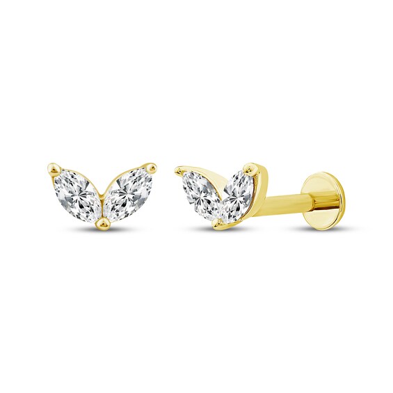 KAY Lab-Grown Diamonds Marquise-Cut Stud Earrings 1/4 ct tw 10K Yellow Gold