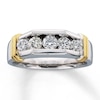 Previously Owned Men's Wedding Band 1 ct tw Round-cut Diamonds 14K Two-Tone Gold