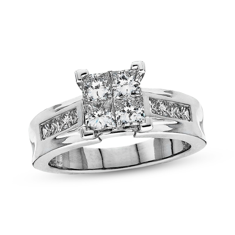 Previously Owned Diamond Engagement Ring 1-1/2 ct tw Princess-cut 14K White Gold