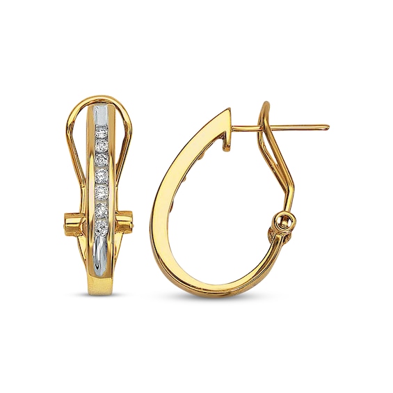 Previously Owned Diamond Hoop Earrings 1/4 cttw 14K Yellow Gold
