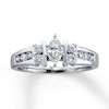 Previously Owned Engagement Ring 3/4 ct tw Marquise & Round-cut Diamonds 14K White Gold