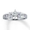 Thumbnail Image 1 of Previously Owned Engagement Ring 3/4 ct tw Marquise & Round-cut Diamonds 14K White Gold