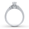 Previously Owned Engagement Ring 3/4 ct tw Marquise & Round-cut Diamonds 14K White Gold