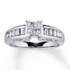 Previously Owned Diamond Engagement Ring 1 ct tw Princess, Baguette & Round-cut 14K White Gold