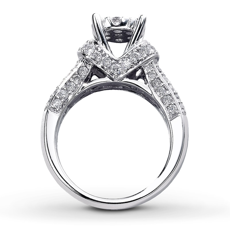Main Image 2 of Previously Owned Engagement Ring 1-3/8 ct tw Round-cut Diamonds 14K White Gold