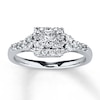 Thumbnail Image 1 of Previously Owned Engagement Ring 3/4 ct tw Princess & Round-cut Diamonds 14K White Gold