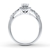 Thumbnail Image 1 of Previously Owned Engagement Ring 3/4 ct tw Princess & Round-cut Diamonds 14K White Gold