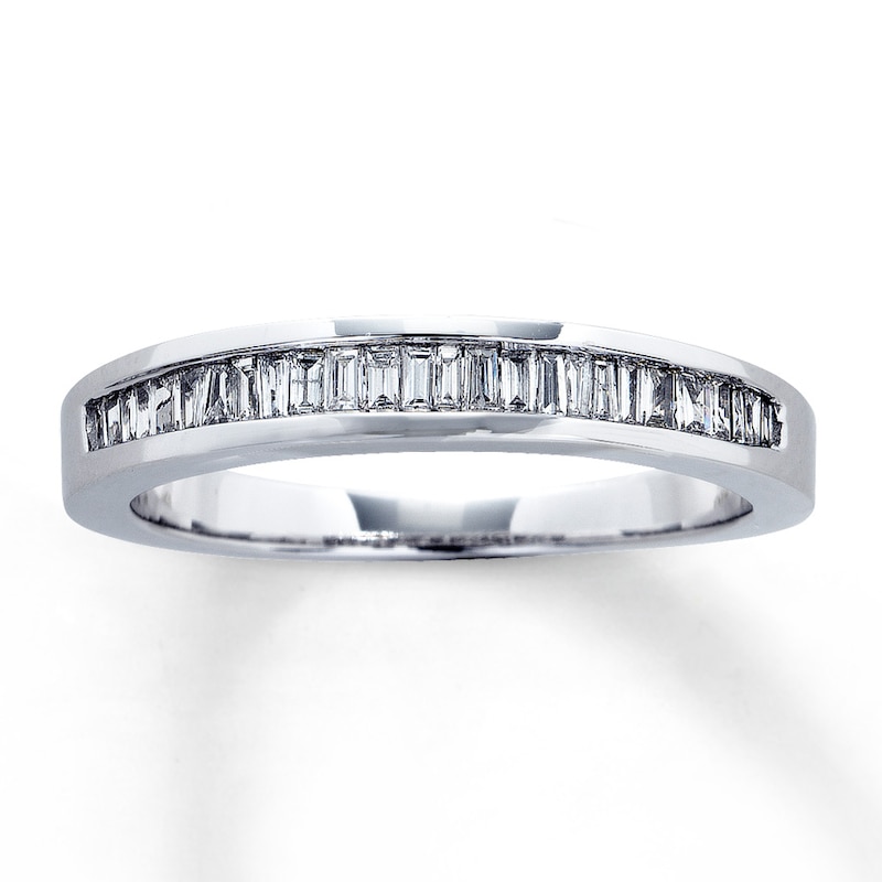 Main Image 1 of Previously Owned Diamond Anniversary Band 1/4 ct tw Baguette-cut 14K White Gold