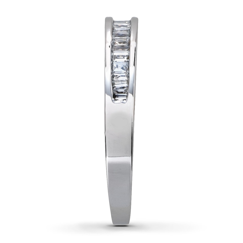 Main Image 3 of Previously Owned Diamond Anniversary Band 1/4 ct tw Baguette-cut 14K White Gold
