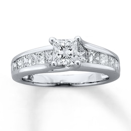 Previously Owned Engagement Ring 2 ct tw Princess-cut Diamonds 14K White Gold