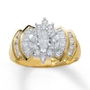 Thumbnail Image 1 of Previously Owned Engagement Ring 1 ct tw Marquise, Round & Baguette-cut Diamonds 14K Yellow Gold