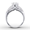 Thumbnail Image 1 of Previously Owned Engagmenet Ring 1 ct tw Princess & Round-cut Diamonds 14K White Gold