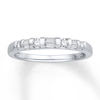 Thumbnail Image 1 of Previously Owned Diamond Wedding Band 1/4 ct tw Baguette & Round-cut 14K White Gold