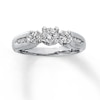 Thumbnail Image 1 of Previously Owned 3-Stone Diamond Engagement Ring 5/8 ct tw Round-cut 14K White Gold