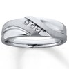 Thumbnail Image 0 of Previously Owned Men's Wedding Band 1/10 ct tw Round-cut Diamonds 10K White Gold