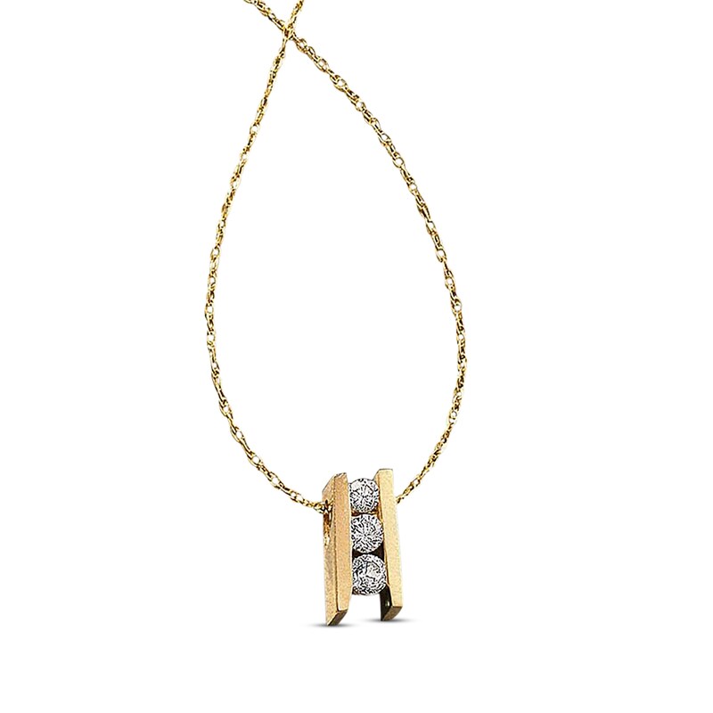 Main Image 1 of Previously Owned Diamond Ladder Necklace 1/4 ct tw 14K Yellow Gold