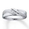 Thumbnail Image 1 of Previously Owned Men's Wedding Band 1/10 ct tw Round-cut Diamonds 10K White Gold