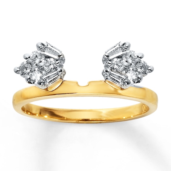 Previously Owned Enhancer Ring 1 ct tw Baguette & Round-cut Diamonds 14K Yellow Gold