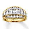 Thumbnail Image 1 of Previously Owned Anniversary Ring 1 ct tw Baguette & Round-cut Diamonds 14K Two-Tone Gold